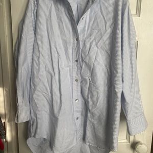 Zara Long Button Up Shirt Striped